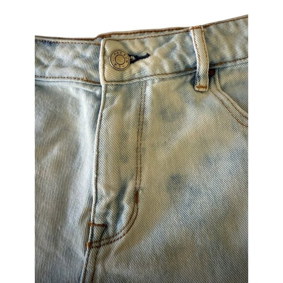 PacSun High Rise Light Wash Denim Cut-Off Distressed Booty Shorts Waist 25 - Picture 3 of 9